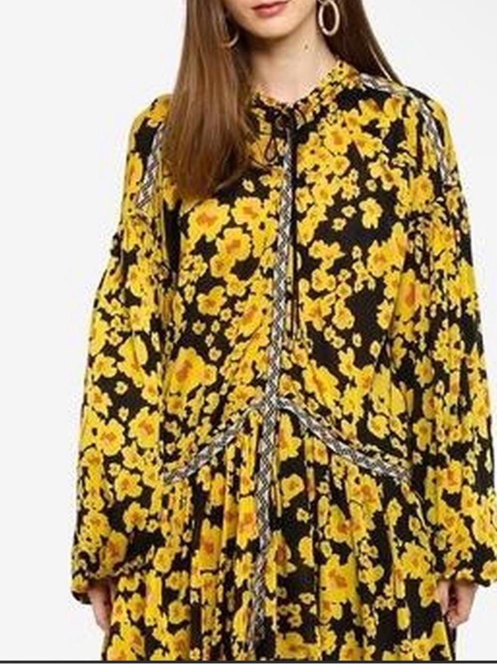 Free People Yellow Floral Love Letters Tunic